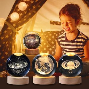 Svítící 3D Křišťálová Koule s Astronomickým Motivem | LUMABALL
